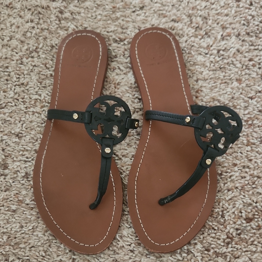 Tory Burch Black and Brown Sandals